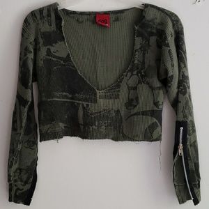 Vintage Punk Thermal Crop Top
